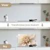 Bloem - Dahlia - Wit keuken achterwand spatscherm klein -voor_na_NL