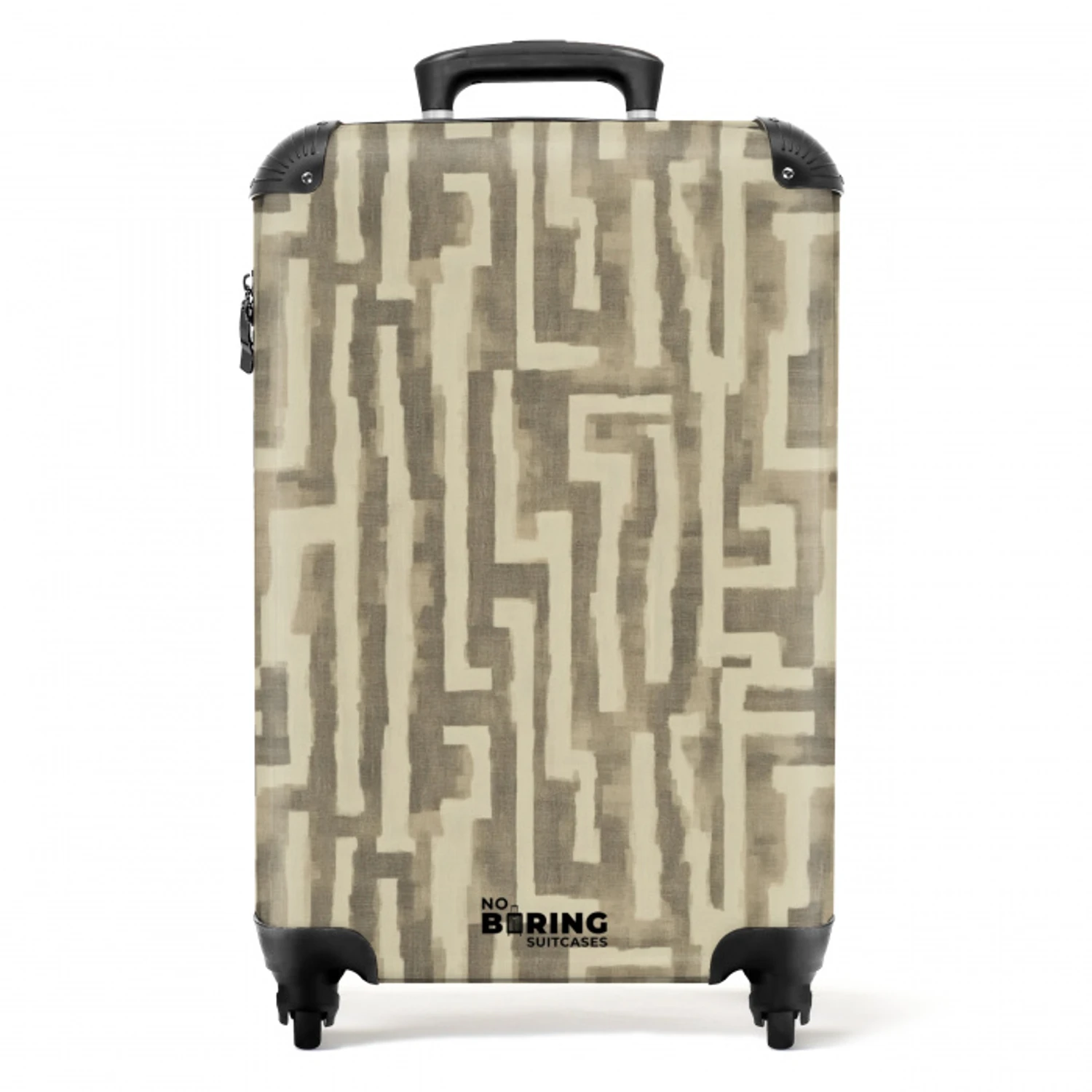 Abstract - Geometrisch - Groen NBS - Handbagage koffer - Volwassenen Unisex middel -productfoto_recht
