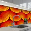 Design - Retro - Rood - Abstract keuken achterwand 2 middel 871 -3d_schuin