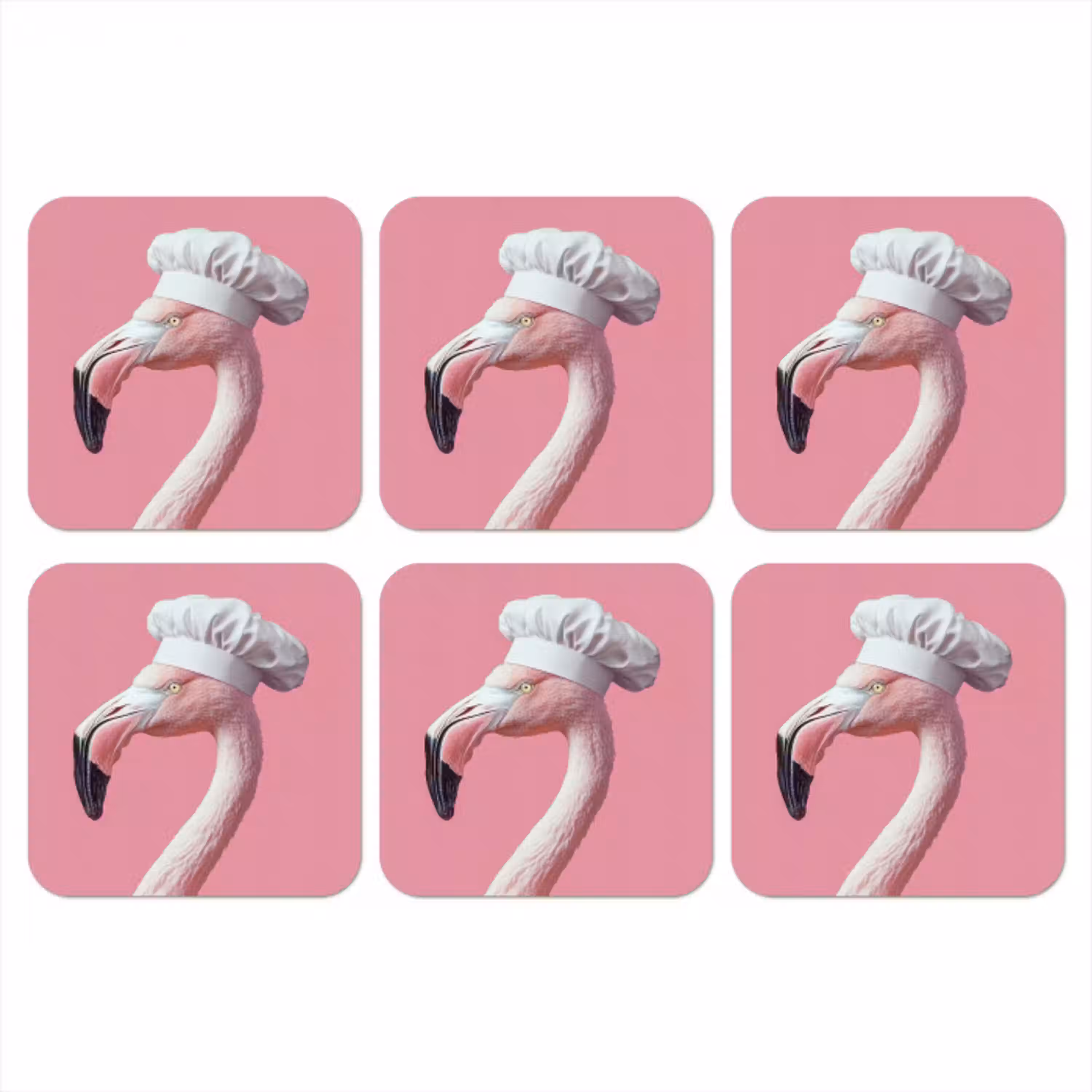 Flamingo - Roze - Koksmuts - Vogel onderzetter kurk middel -3d