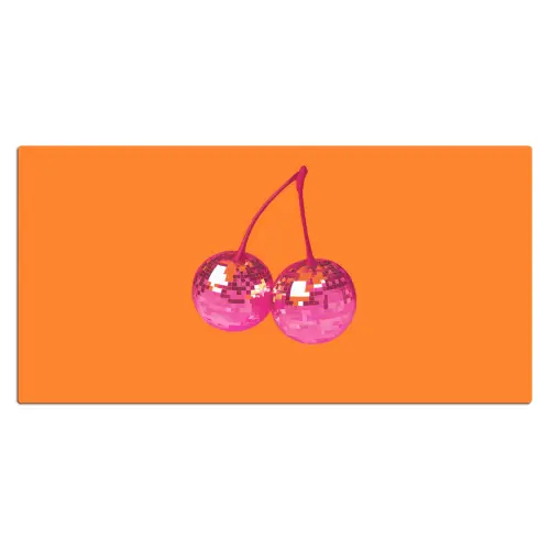 Discoballen - Kers - Spiegels - Roze Muismat XXL klein -3d_leeg