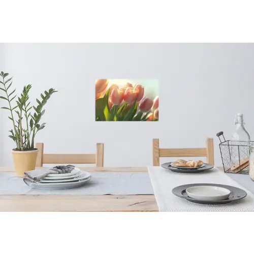 Tulpen - Roze - Zonnestralen Muursticker klein -eettafel