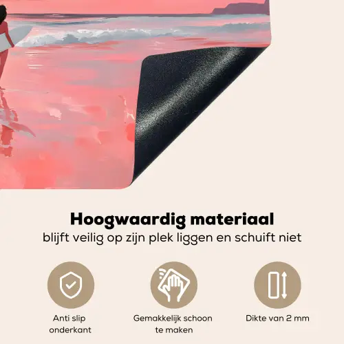 Roze - Surfen - Zee Inductie beschemer met haakjes klein -ky-onderkant-nl