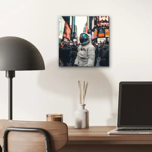Stad - Mensen - Astronaut - Wit aluminium wit klein -sfeer5