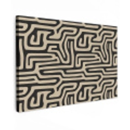 Grafisch - Lijnen - Zwart Tuinposter op houten frame 2 cm dik klein 845 -3d