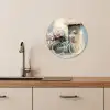 Fiets - Pastelkleuren - Bloemen KitchenYeah - Keuken - Wandcirkel Forex klein -sfeer3
