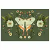 Bloemen - Bladeren - Olijfgroen - Vlinder poster papier klein -3d