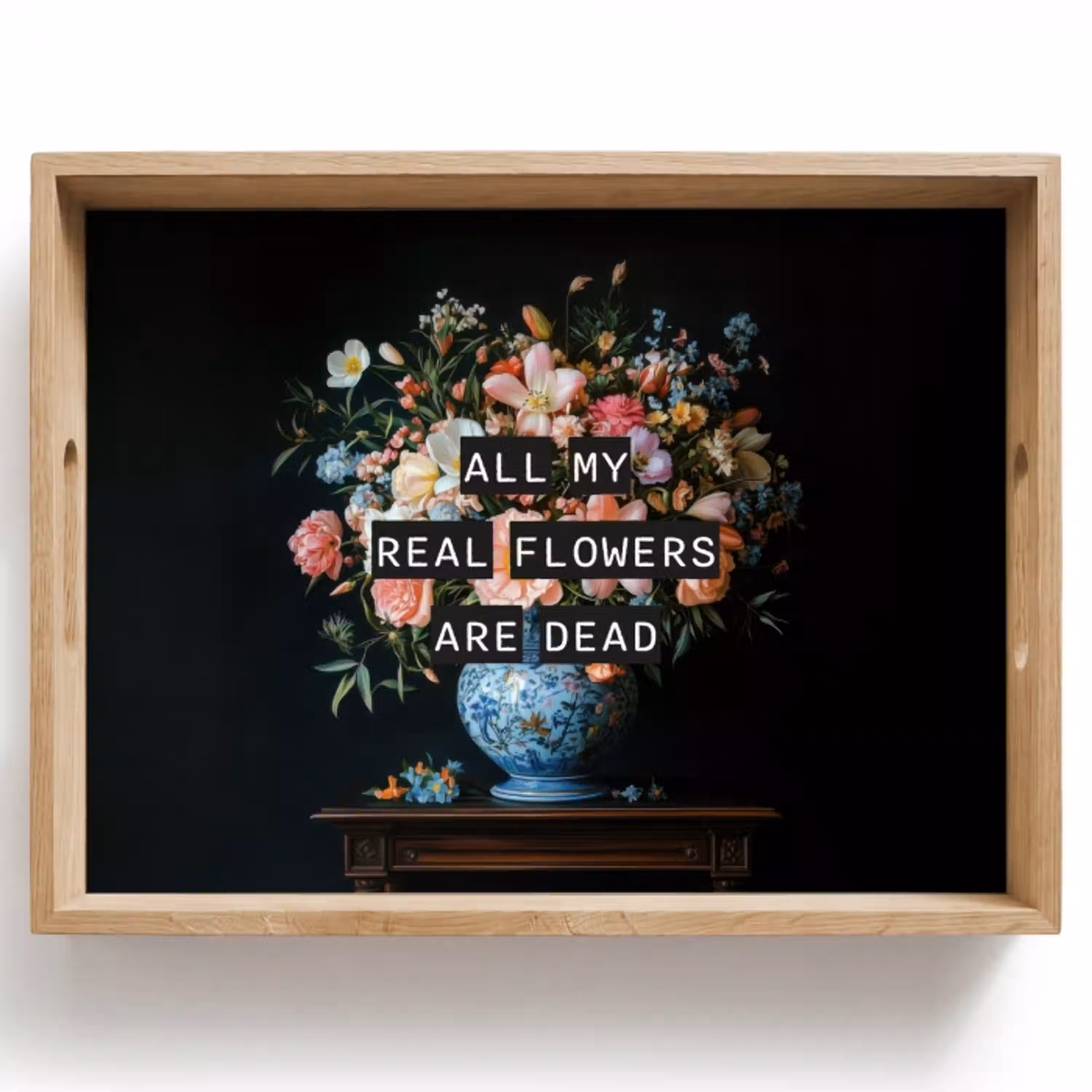 Bloemen - Art - Pastel - Quotes Dienblad Rechthoek middel -z3d_shopping