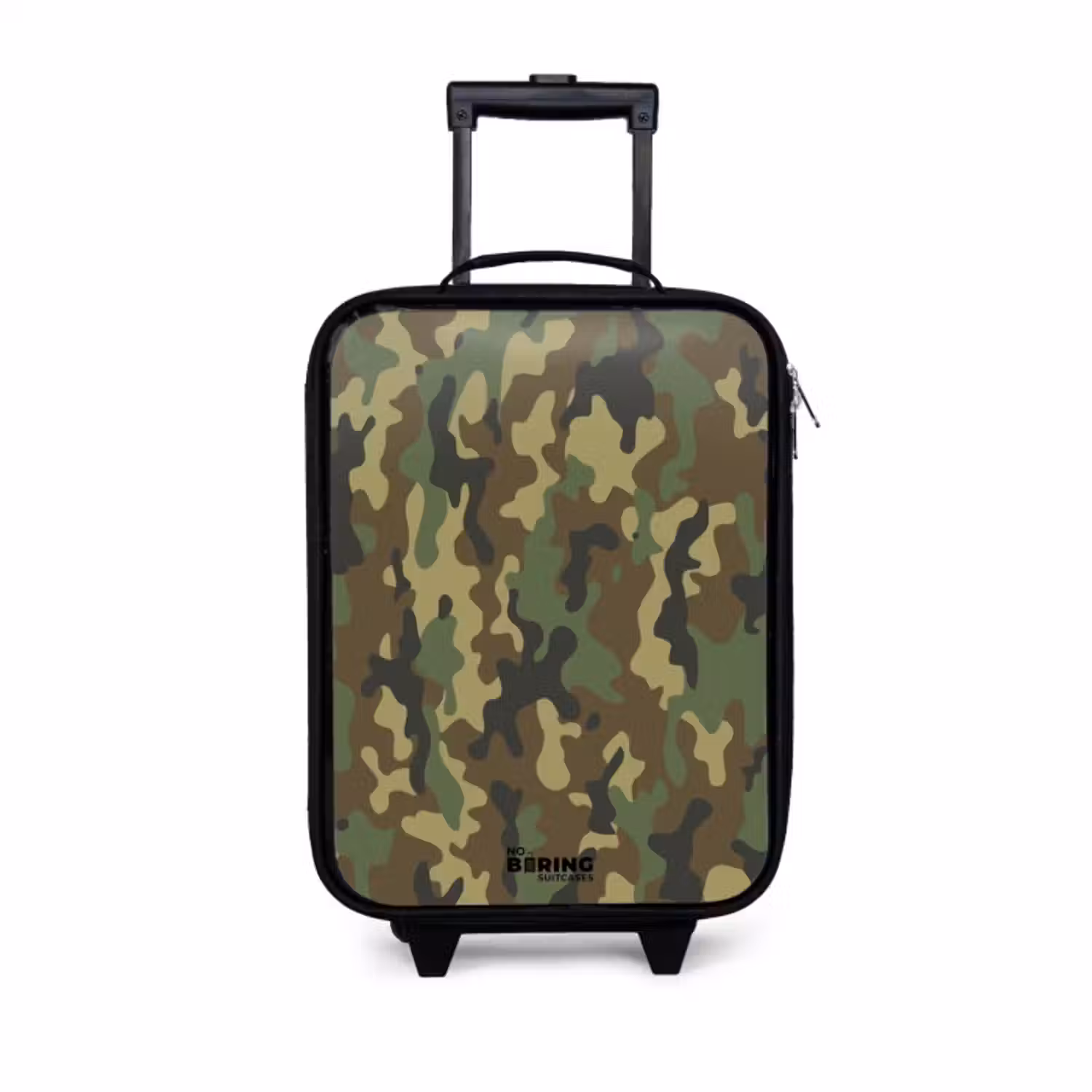 Kinderkoffer - Zwart - Groene camouflage met zandkleur