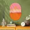 Zon - Abstract - Landschap - Oranje Wandcirkel Ovaal Forex klein -sfeer2