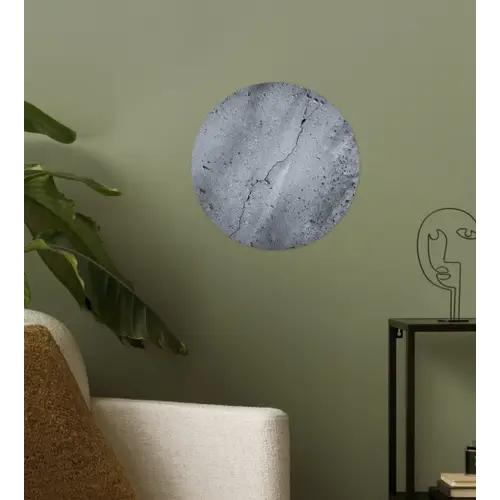 Beton - Grijs - Scheur Wandcirkel behangsticker klein -sfeer2