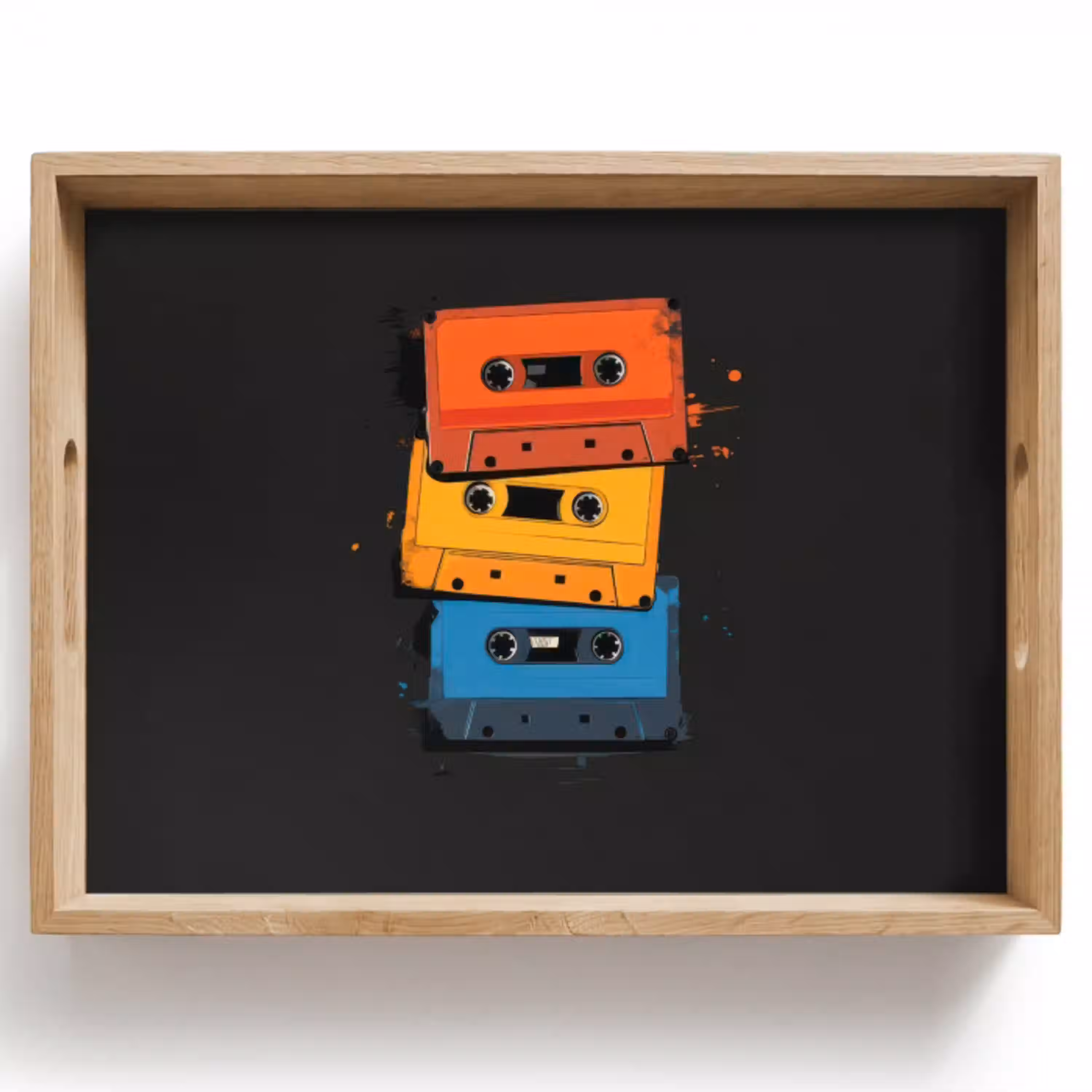 Cassettes - Kleurrijk - Verfspatten Dienblad Rechthoek middel -z3d_shopping