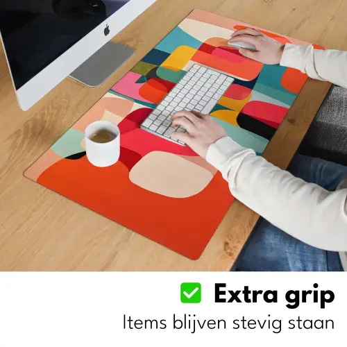 Vormen - Kleurrijk - Abstract - Vlakken Muismat XXL klein -sfeer3