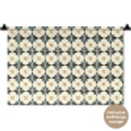 Sierlijk - Ornament - Blauw Wandkleed katoen klein 269 -t3d_DE