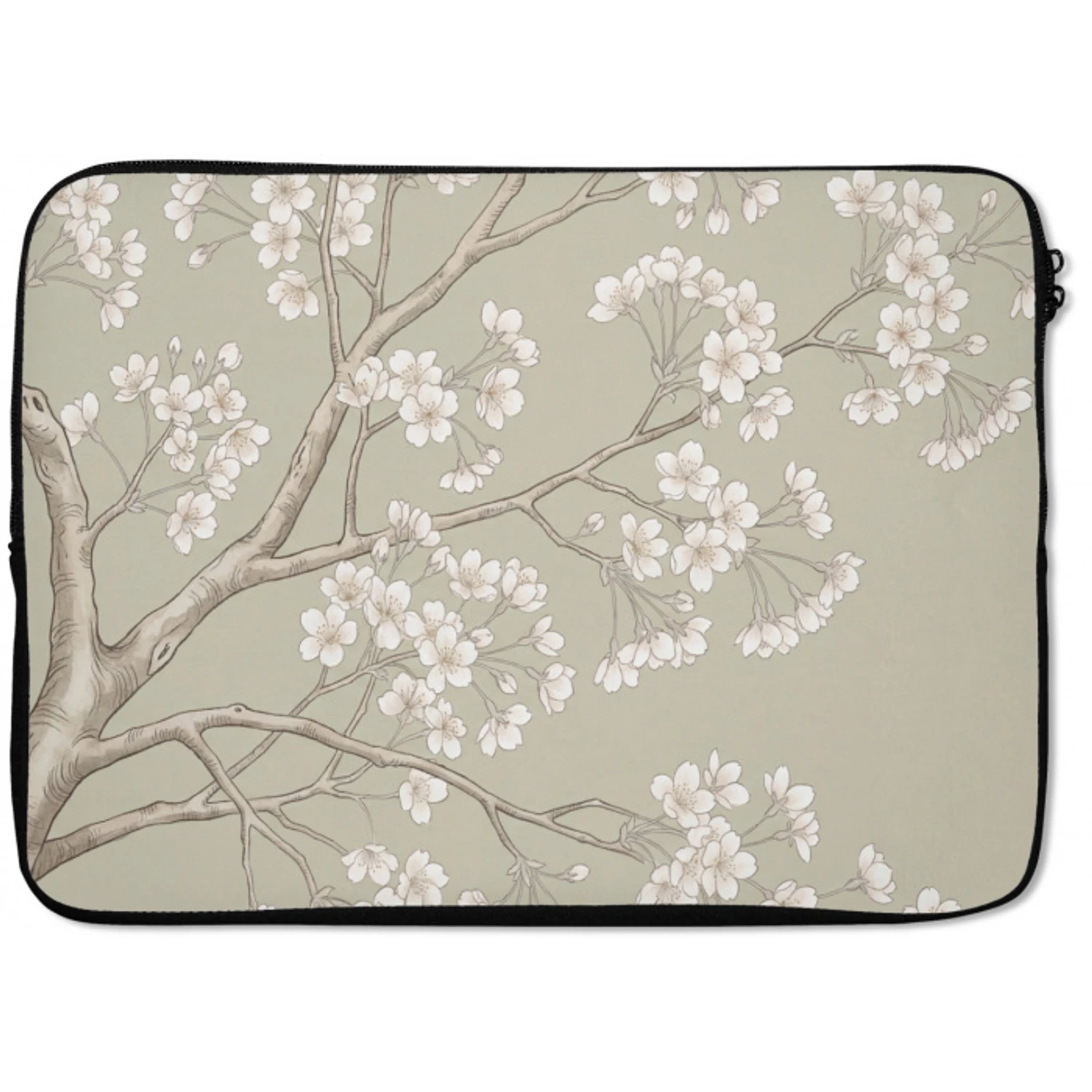 Sereen - Bloesem - Wit laptophoes neopreen klein -zkaufland3dotto