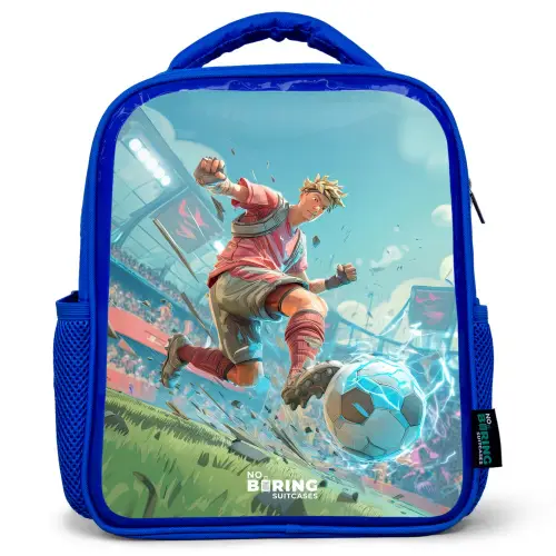 Voetbal - Jongen - Stadion - Elektrisch Kinderrugzak - Blauw middel -3d