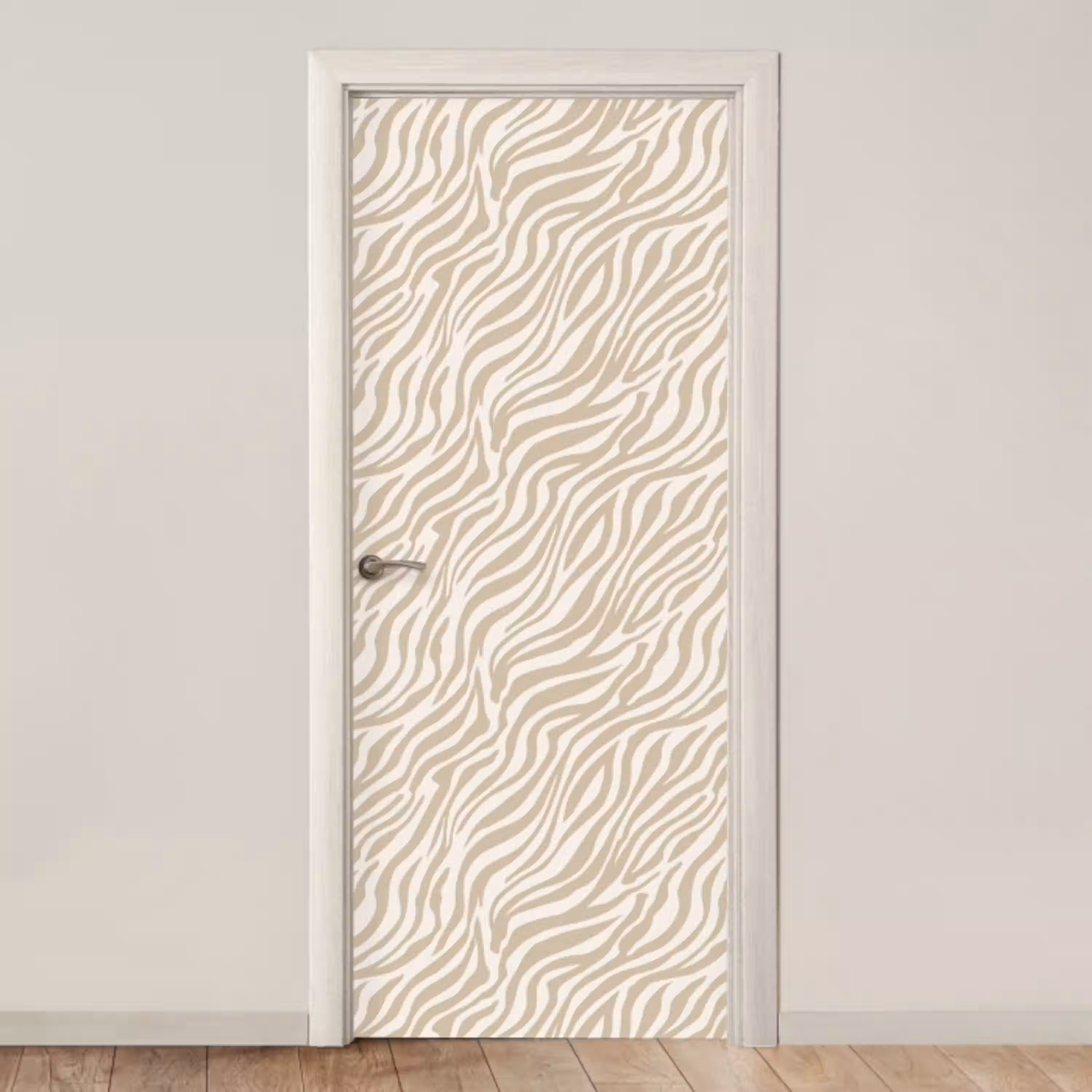 Zebra - Patroon - Beige deurposter klein 289 -3d_beige