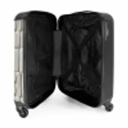 Reliëf - Structuur - Wit NBS - Handbagage koffer - Volwassenen Unisex middel -binnenkant