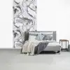 Wit - Marmer - Golvend - Grafiet fotobehang vinyl groot 64 -slaapkamer