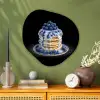 Pannenkoeken - Blauwe Bessen - Bord Wandcirkel Organisch Plexiglas middel -sfeer2
