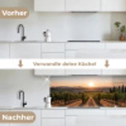 Wijngaard - Zonsondergang - Landschap keuken achterwand 2 middel -voor-na_DE