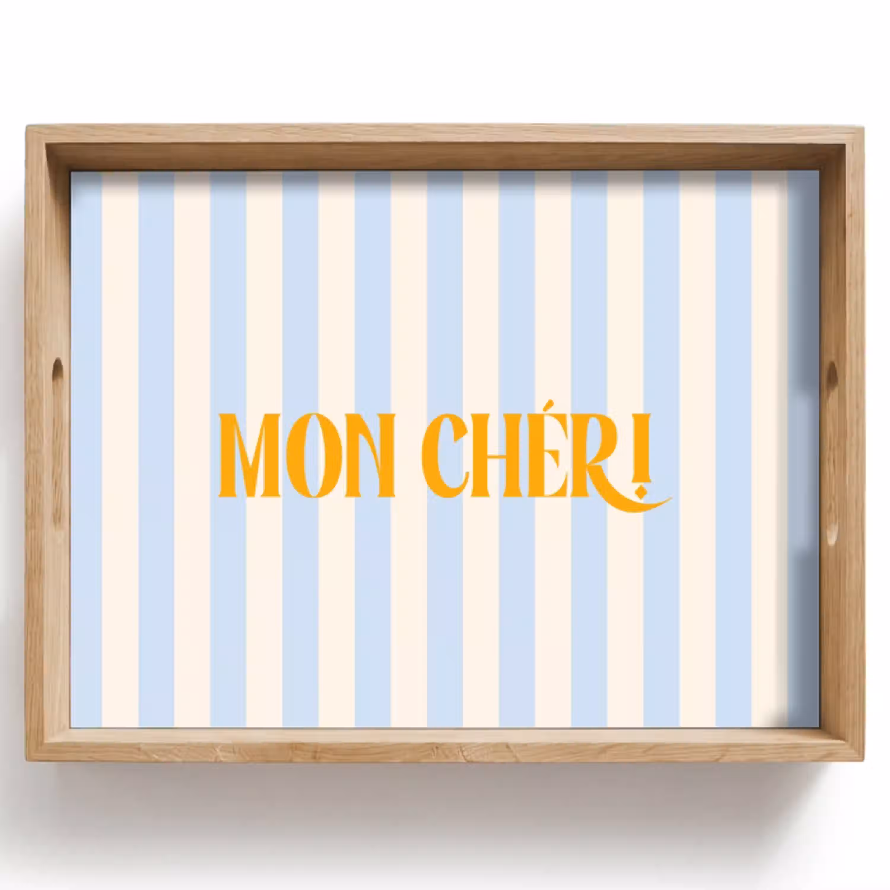 Oranje - Blauw - Strepen - Mon chéri Dienblad Rechthoek middel -z3d_shopping