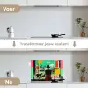 Vrouw - Keuken - Katten - Doorkijk keuken achterwand spatscherm klein -voor_na_NL