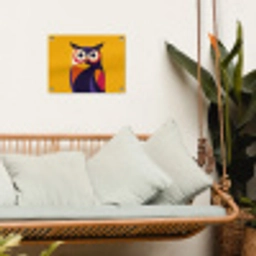 Uil - Grafisch - Kleurrijk - Ogen tuinposter los doek klein -sfeer7