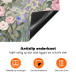 Bloemen - Tuin - Natuur - Kleurrijk Inductie beschermer vinyl 3mm klein -zzzzzzz-td-onderkant