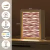 Golven - Rood - Patroon - Crème Light Box met kabel (Tafellamp) klein 925 -USP_NL