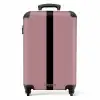 Minimal - Zacht oudroze met zwarte streep NBS - Handbagage koffer - Unisex middel -productfoto_recht