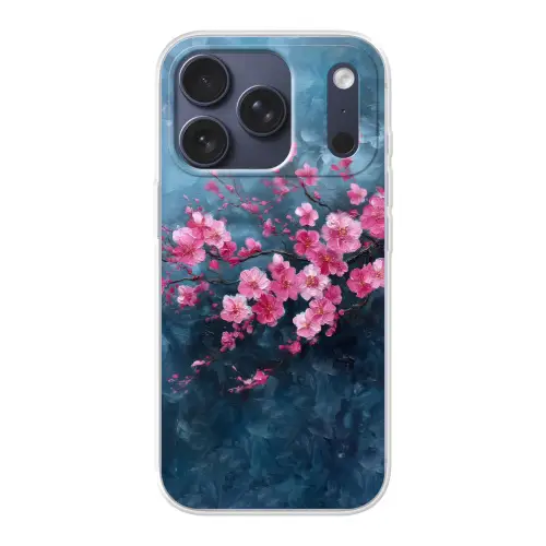 Bloem - Bloesems - Roze - Abstract Telefoonhoesje iPhone 17 Pro klein -3d