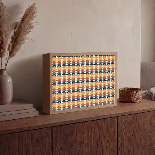 Retro - Disco - Golven Light Box met batterij (Wandlamp) middel 907 -sfeer2