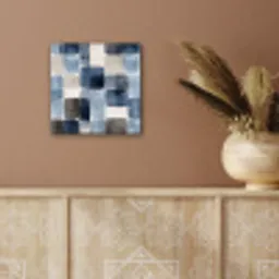 Patroon - Blauw - Vierkanten aluminium wit klein -sfeer4