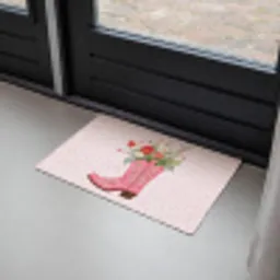 Cowboylaarzen - Roze - Boeket - Bloemen Deurmat klein -sfeer2
