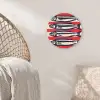 Sardines - Rood en beige strepen Wandcirkel kunststof plaat 5mm dik klein -sfeer5