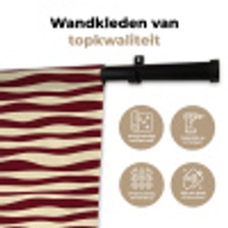 Golven - Rood - Patroon - Crème Wandkleed katoen klein 269 -sfeer2