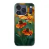 Oranje bloemen - Levendig - Wazige achtergrond Telefoonhoesje iPhone 17 Pro klein -3d