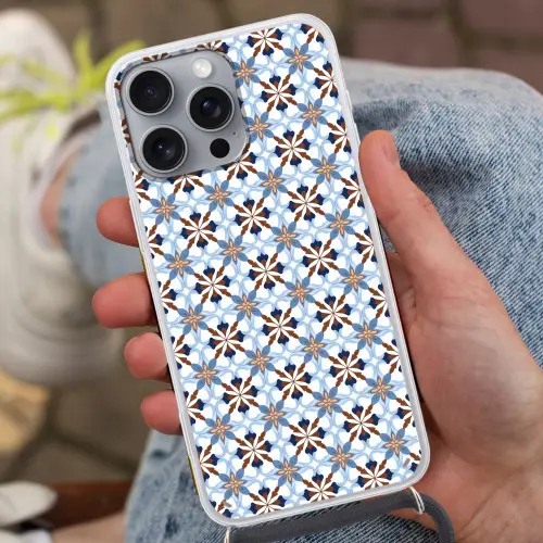 Ornament - Tegel - Kleurrijk Hoesje iPhone 16 Pro Max met koord klein 804 -sfeer3