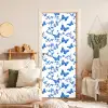 Vlinder - Bloemen - Blauw deurposter klein 289 -sfeer2
