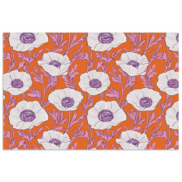 Bloemen - Grafisch - Oranje poster papier klein 62 -3d