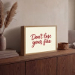 Don't lose your fire - Rood - Wit - Minimalistisch Light Box met batterij (Wandlamp) middel -sfeer2