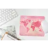 Wereldkaart - Roze - Vaag muismat rubber klein -witbureau