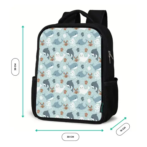 Oceaan - Walvis - Zeehond - Krab Rugzak - Zwart middel 861 -productfoto_formaten