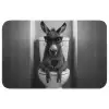 Ezel - Telefoon - Toilet - Zwart - Wit Badmat klein -3d