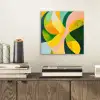 Abstract - Geel - Roze - Groen aluminium wit klein -sfeer1