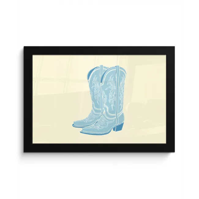 Illustratie - Cowboylaarzen - Patroon fotolijst zwart zonder passe partout klein -3d