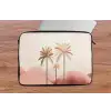 Palmbomen - Heuvels - Minimalistisch - Zachtroze laptophoes neopreen klein -tafel