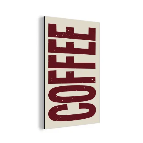 Koffie -Japandi - Rood - Vintage aluminium wit klein -3d