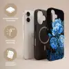 Bloemen - Zwart - Blauw - Modern Toughcase MagSafe Apple iPhone 17 klein -USP_Lagen_NL